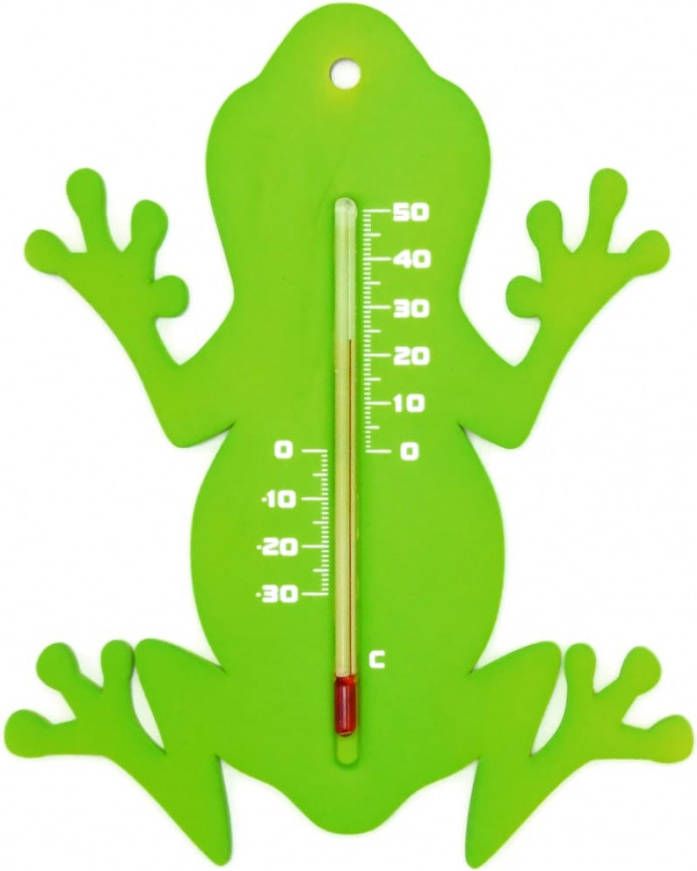 Merkloos Binnen/buiten Thermometer Groene Kikker 15 Cm Tuindecoratie Dieren Kikkers Artikelen Buitenthemometers online kopen